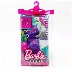 ❤️ BNWT Barbie Fashion Career Hair Stylist Outfit Blow Dryer Brush Pet Groomer